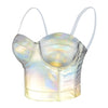 Reflective Metallic Bustier Crop Top Punk Club Party Women's Corset Top Bra