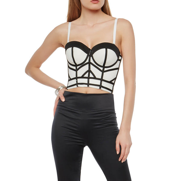 Geometric Women's Bustier Corset Crop Top - FANCYMAKE