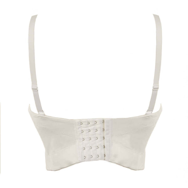 Basic Smooth Cut Cross Bralet Women's Bustier Crop Top - FANCYMAKE