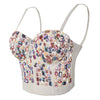 Colourful Rhinestone Bead Pearls Bustier Corset Crop Top