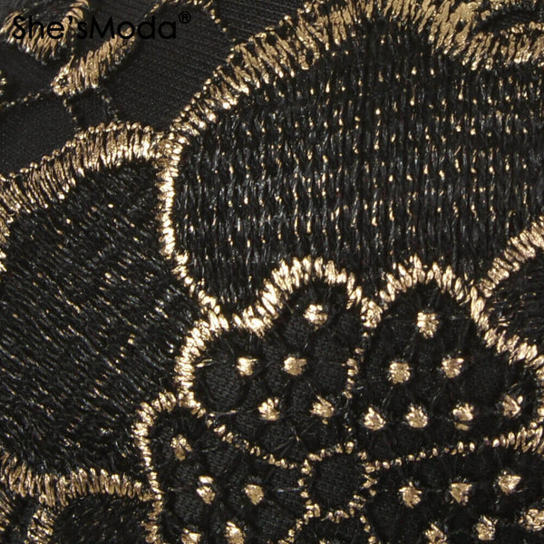 Bronzing Embroidery Lace Bustier Corset Top - FANCYMAKE