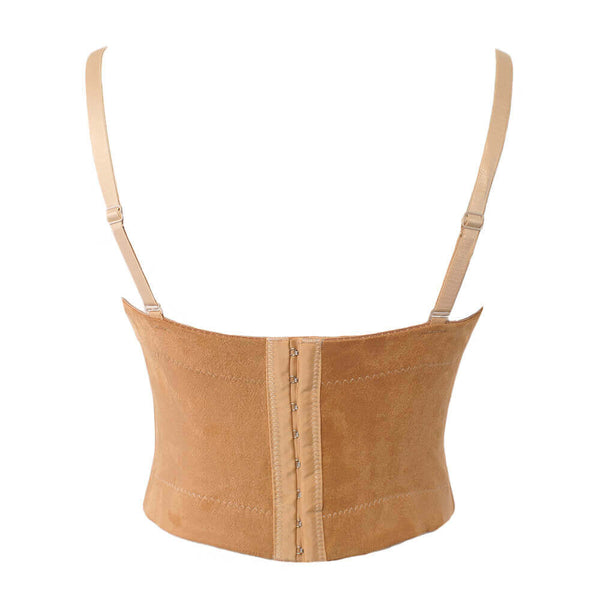 Faux Suede Corset Bralet Women's Bustie Top - FANCYMAKE