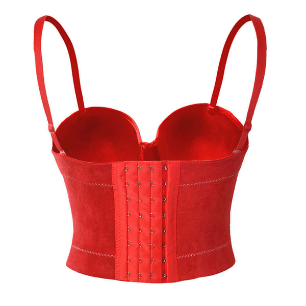Faux Suede Corset Bralet Women's Bustie Top - FANCYMAKE
