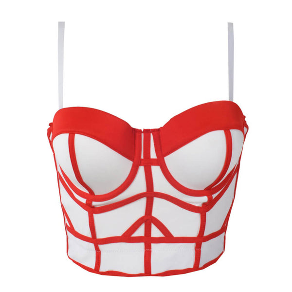 Geometric Women's Bustier Corset Crop Top - FANCYMAKE