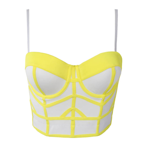 Geometric Women's Bustier Corset Crop Top - FANCYMAKE