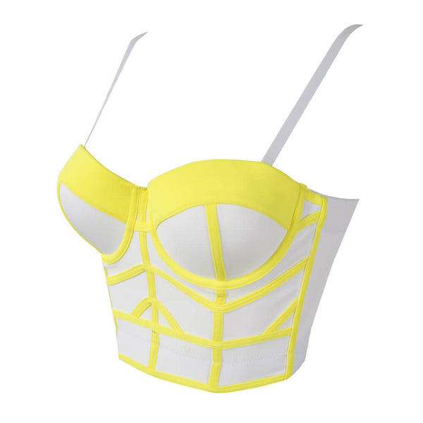 Geometric Women's Bustier Corset Crop Top - FANCYMAKE