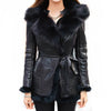 Natural Fox Fur Fleece Slim Fit Long Coat