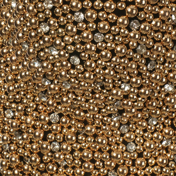 Pearls Diamond Bead Bustier Crop Top Black - FANCYMAKE