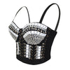 Rhinestone Bead Bustier Pearls Diamond Bralette Tops
