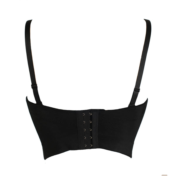 Rhinestone Pearls Night Club Party Bustier Crop Top - FANCYMAKE