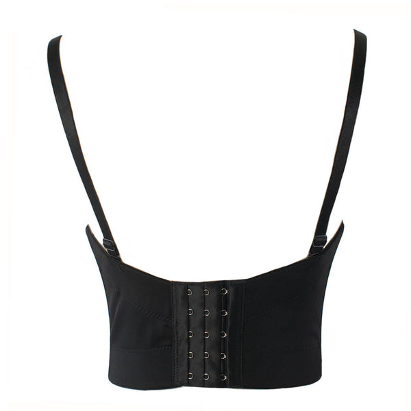 Silver Rhinestone Bustier Pearls Busiter Crop Top - FANCYMAKE