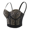 Silver Rhinestone Bustier Pearls Busiter Crop Top