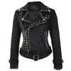 Suede Rivets Punk Motorcycle Coat Jacket