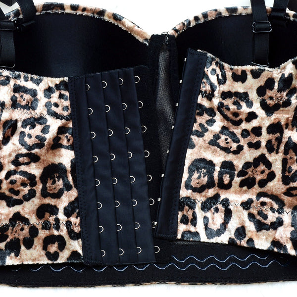 Leopard Pattern Bustier Crop Top - FANCYMAKE