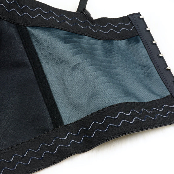 Snake Faux Leather Bustier Crop Top Women's Sexy Corset Top Bra Black Black - FANCYMAKE