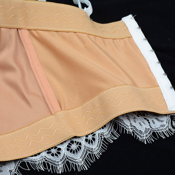 Women's Floral Lace Bustier Crop Top Gothic Corset Bra Tops Khaki - FANCYMAKE