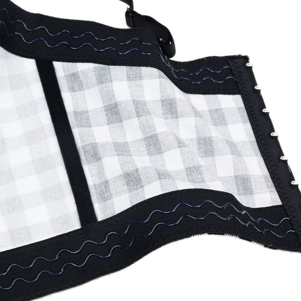 Women's Plaid Bustier Crop Top Sexy Women's Corset Top Bra Black - FANCYMAKE
