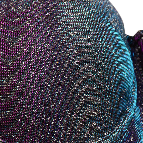 Women's Shiny Bustier Crop Top Sexy Prom Corset Top Bra Gradient Purple - FANCYMAKE