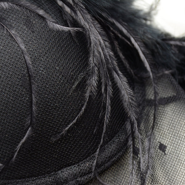 Women's Feather Tassel Cut Cross Strappy Lace Bustier Tops Sexy Club Party Crop Top Black - FANCYMAKE