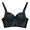 Women's Rhinestone Diamond Mesh Bustier Crop Top Sexy Punk Corset Bra Multicolor