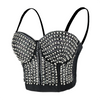 Women's Rhinestone Diamond Chain Bustier Crop Top Corset Top Bralet Silver