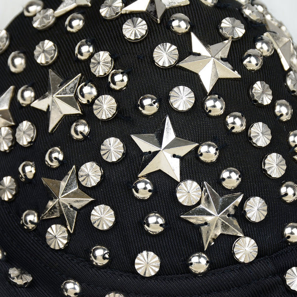 Women Silver Metal Star Rustic Smooth Punk Style Bustier Crop Top Corset Bra - FANCYMAKE