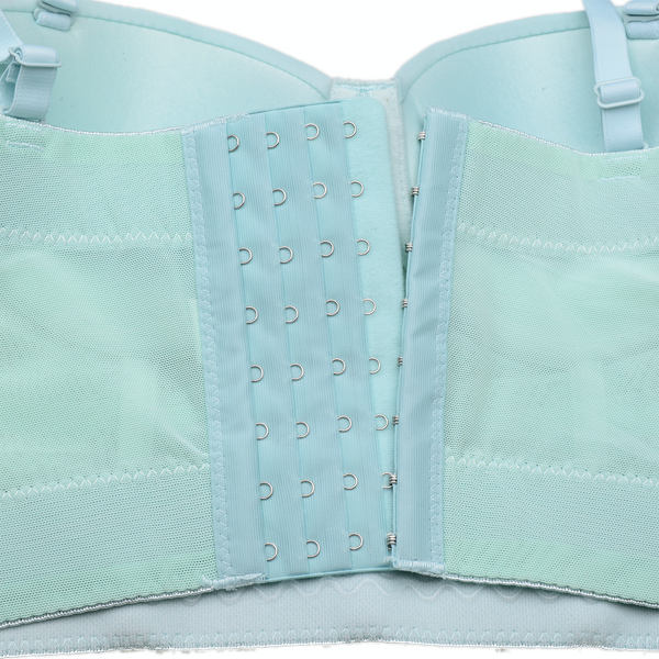 Women's Mesh Bustier Crop Top Push Up Corset Tops Bra Green - FANCYMAKE