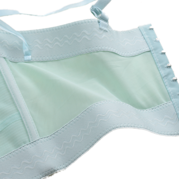 Women's Mesh Bustier Crop Top Push Up Corset Tops Bra Green - FANCYMAKE