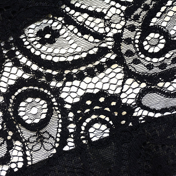 Women's Paisley Mesh Lace Bustier Crop Top Sexy Corset Top Bra Black - FANCYMAKE