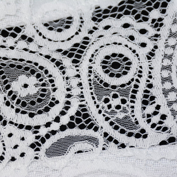 Women's Paisley Mesh Lace Bustier Crop Top Sexy Corset Top Bra White - FANCYMAKE