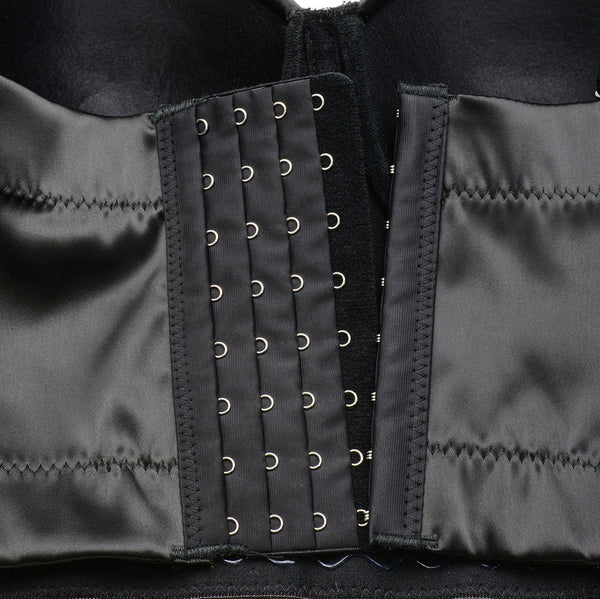 Women's Satin Bustier Crop Top with Gold Chain Shoulder Strap Black - FANCYMAKE