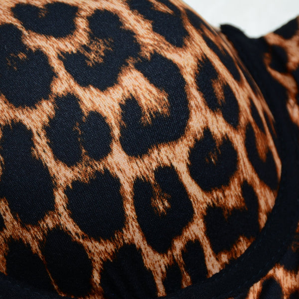 Women's Leopard Print Bustier Crop Tops Sexy Sleeveless Brown Women Corset Top - FANCYMAKE