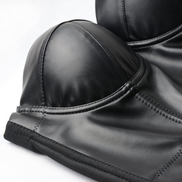 PU Leather Sexy Bustier Crop Top Bra - FANCYMAKE