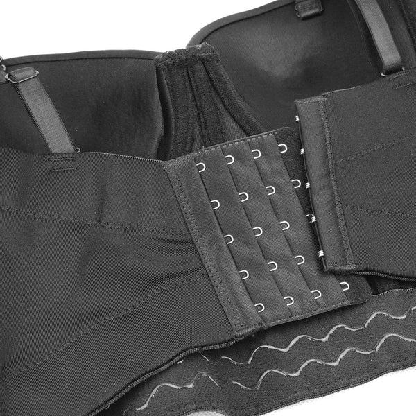 Women Black Metal Star Rustic Smooth Punk Style Bustier Crop Top Corset Bra - FANCYMAKE