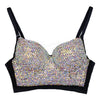 Black Women's Colored Diamond Corset Bra