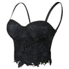 Women's Embroidery Flower Lace Bustier Crop Top