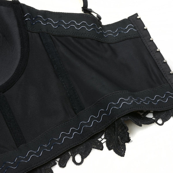 Women's Embroidery Flower Lace Bustier Crop Top