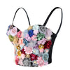 Women's 3D Floral Bustier Crop Top Wedding Bra