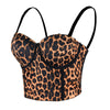 Women's Leopard Print Bustier Crop Tops Sexy Sleeveless Brown Women Corset Top