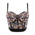 Colourful Rhinestone Bead Pearls Bustier Corset Crop Top - FANCYMAKE