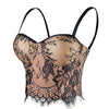 Women's Floral Lace Bustier Crop Top Gothic Corset Bra Tops Apricot