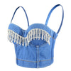 Fringe Deium Sexy Women's Bustier Crop Top Club Party Corset Top Bra