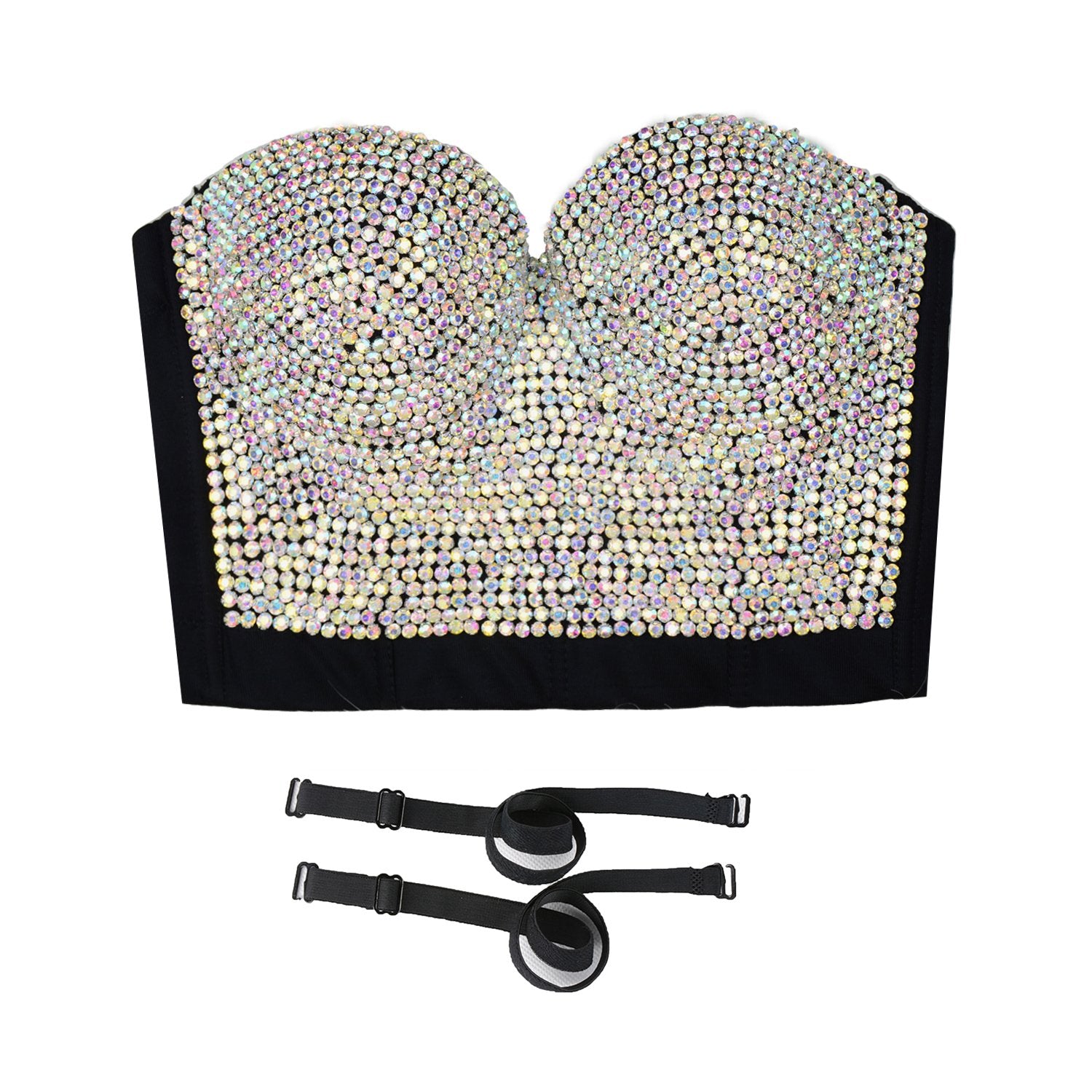 Women's Rhinestone Diamond Sexy Bustier Crop Top - FANCYMAKE