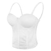 Women Smooth Long Bustier Crop Top Basic Corset Top White