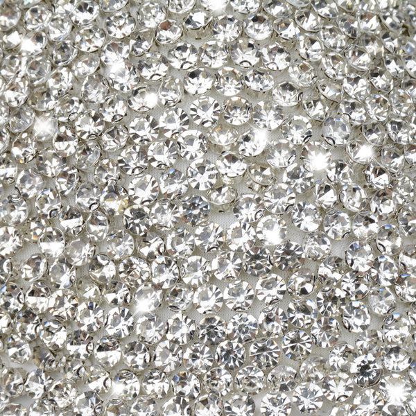 White Women's Rhinestone Diamond Bustier Crop Top Bra - FANCYMAKE