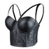 PU Leather Cut Cross Bralet Women's Bustier Crop Top - FANCYMAKE